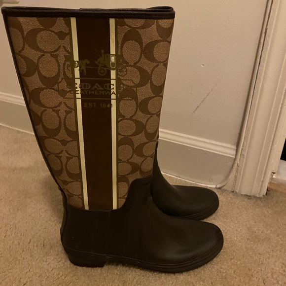 Genuine Leather Coach Knee Boots